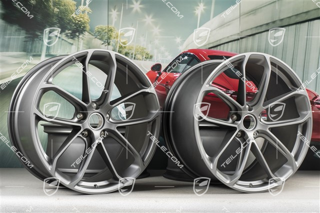 22-inch wheel rim set GT, 10J x 22 ET48 + 11,5J x 22 ET52, Platinum satin-matt