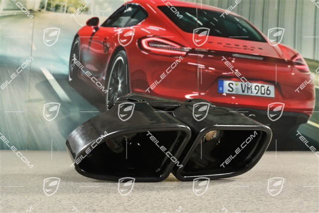 Tail pipe, black, Turbo S, L (painted)