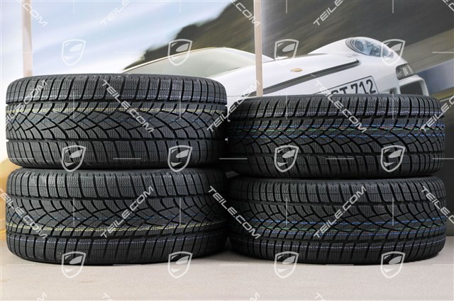 18" Boxster winter wheel set, 8J x 18 ET57 + 9J x 18 ET47 + NEW winter tyres Dunlop 235/45 R18 + 265/45 R18, without TPM
