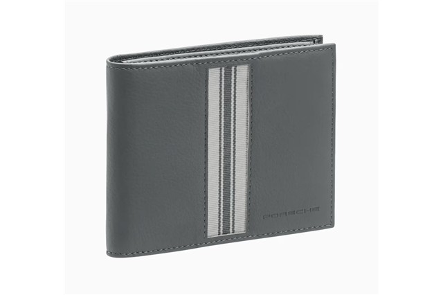 Geldbörse, aus hochwertigem Rindsleder mit geprägtem „PORSCHE“-Logo und Textilstreifen im Racing-Look, Heritage-Kollektion