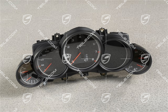 Kombiinstrument / Tacho, Zifferblätter Schwarz / Silber, km/h, Turbo