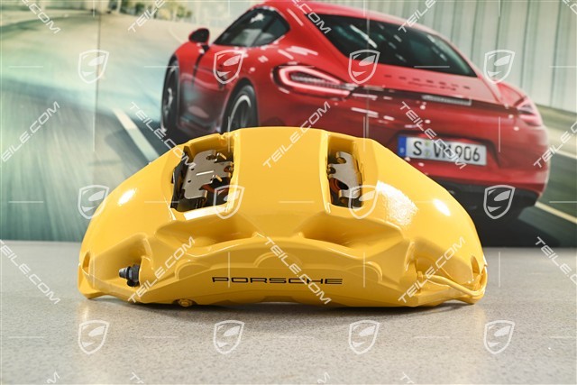Brake caliper, PCCB, in yellow, front axle, R