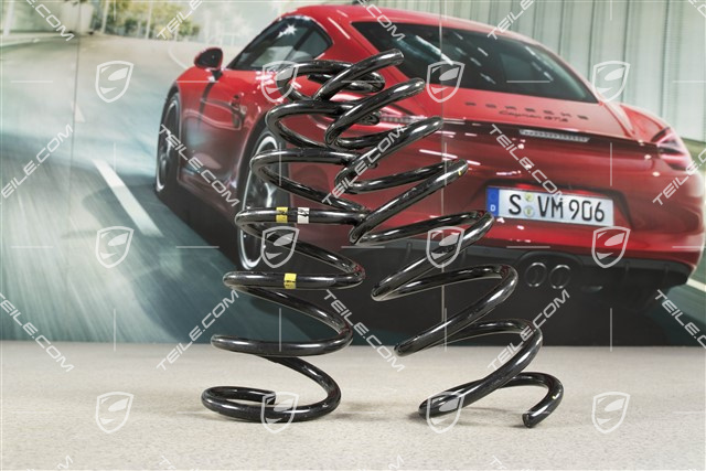 Schraubenfeder, PASM / PDCC, Carrera 4, Kennzeichnung weiss/gelbgrün, Satz, L+R