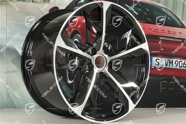 21" Felge Cross Turismo Design 11,5J x 21 ET66, schwarz hochglanz mit glanzgedrehter Stirnfläche