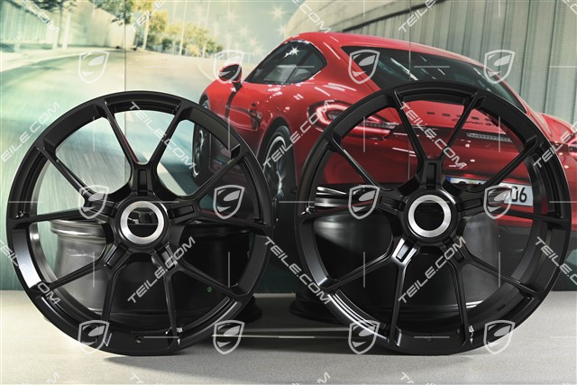 20"+21" GT3 / GT3RS wheel rim set, central lock wheels 9J x 20 ET43 + 11.5J x 21 ET46, suitable for winter use, black silk matt