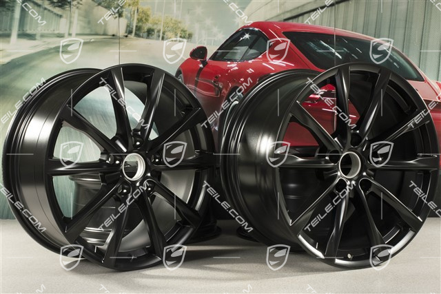 19" Boxster S Felgensatz, 8J x 19 ET57 + 10J x 19 ET45, schwarz seidenmatt