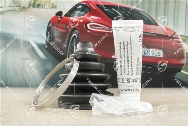 Front axle drive shaft repair kit / Dust boot / rubber bellow, spring, washer, grease, Outer