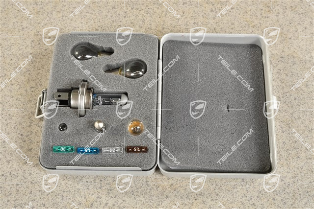 Pudełko z zapasowymi żarówkami i bezpiecznikami / 12V do Porsche 968