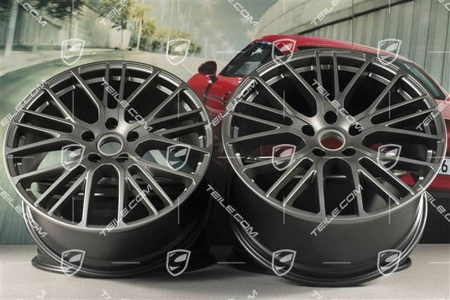 21" Felgensatz Panamera Exclusive Design Sport, 9,5J x 21 ET71 + 11,5J x 21 ET69, Platinum