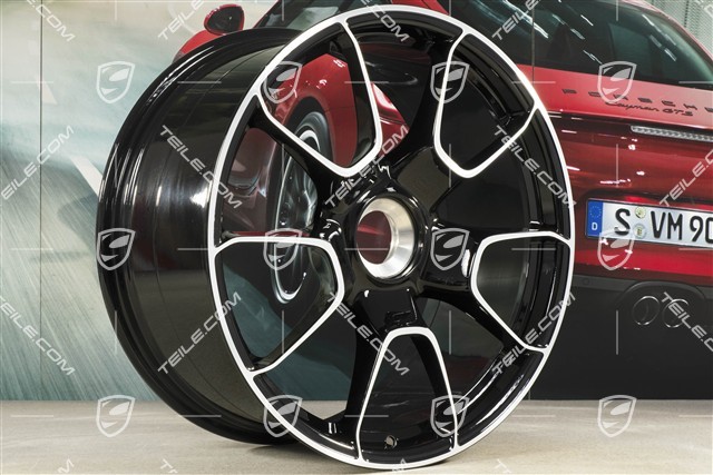20"+21" komplet felg Turbo S Exclusive Design, 9,5J x 20 ET44 + 12J x 21 ET70, czarny wysoki połysk