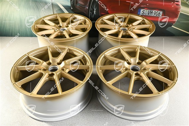 20" komplet felg "Spyder" / "718 Sport", felgi 8,5J x 20 ET57 + 10,5J x 20 ET47, Aurum satynowy półmat