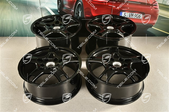 19" Komplet felg Carrera S, 8J x 19 ET57 + 11J x 19 ET67, czarny