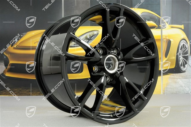 18" Komplet felg Carrera IV, 8J x 18 ET57 + 10,5J x 18 ET60, C2 / C2S, czarny połysk