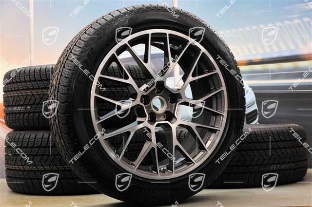 20" "RS Spyder Design" Winterräder Satz, Felgen 9J x 20 ET26 + 10J x 20 ET19 + NEUE Pirelli Winterreifen 265/45 R20 + 295/40 R20, mit RDK-Sensoren