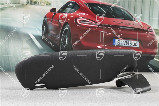 Osłona przeciwsłoneczna, Cabrio, skóropodobna, czarna, R