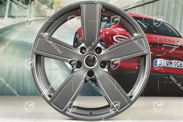 22" Felgensatz Cayenne Sport Classic, 10J x 22 ET48 + 11,5J x 22 ET61, Platinum Seidenmatt