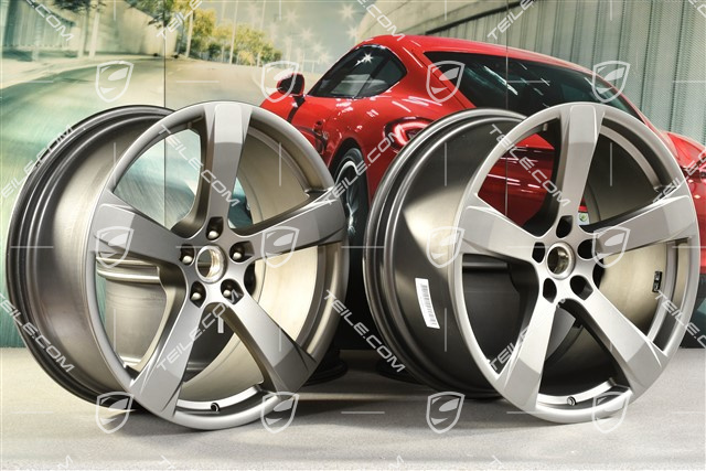 20" Felgensatz "Macan Sport", 9J x 20 ET26 + 10J x 20 ET19, platinum seidenmatt