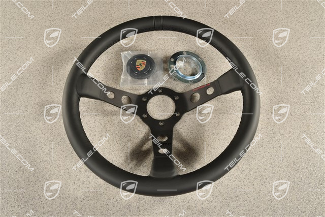 Sportowa kierownica, trójramienna, skórzana bez poduszki powietrznej i homologacji drogowej
