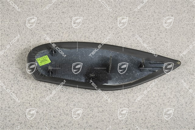 Centre console / tunnel cover, Leather, Lateral, Black, L