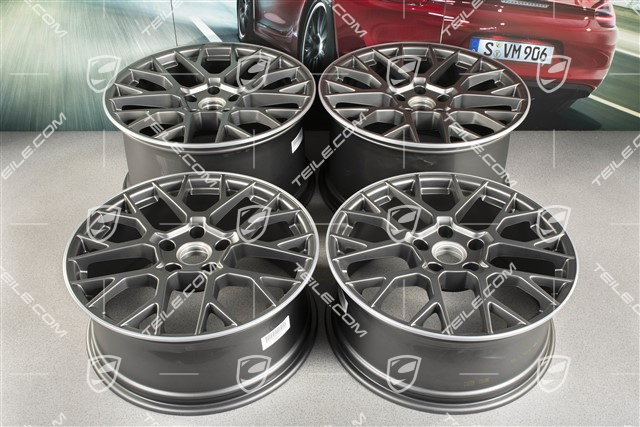 20+21" Komplet felg RS Spyder, felgi: przednie 8,5J x 20 ET50 + tylne 11,5J x 21 ET67, platinum satynowy półmat