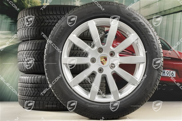 19-inch Cayenne S winter wheel set, rims 8,5J x 19 ET47 + 9,5J x 19 ET54 + Pirelli winter tyres 255/55 R19 + 275/50 R19, with TPMS