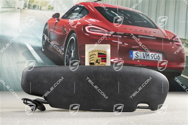 Osłona przeciwsłoneczna, Coupe, skóropodobna, czarna, L