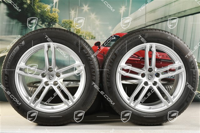 19" "Macan Turbo" Sommerräder Satz, Felgen 8,5J x 19 ET21 + 9J x 19 ET21, Sommerreifen Michelin 235/55 R 19 + 255/50 R 19, mit RDK-Sensoren