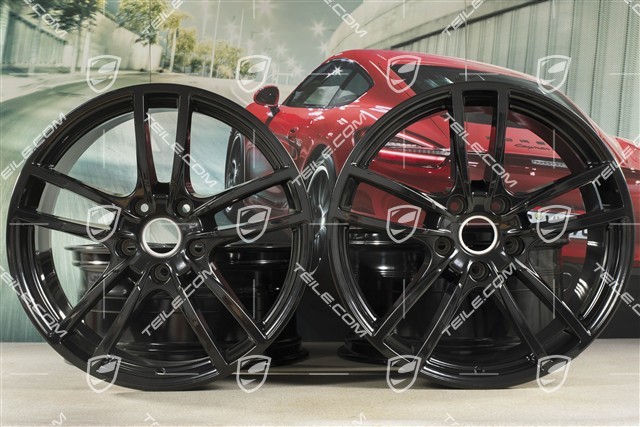 20-inch Cayenne Sport wheel rim set, 10,5J x 20 ET55 + 9J x 20 ET50, black high gloss
