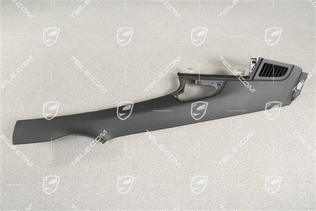 Tapicerka słupka-C, Coupe, Skóra, Czarna, L