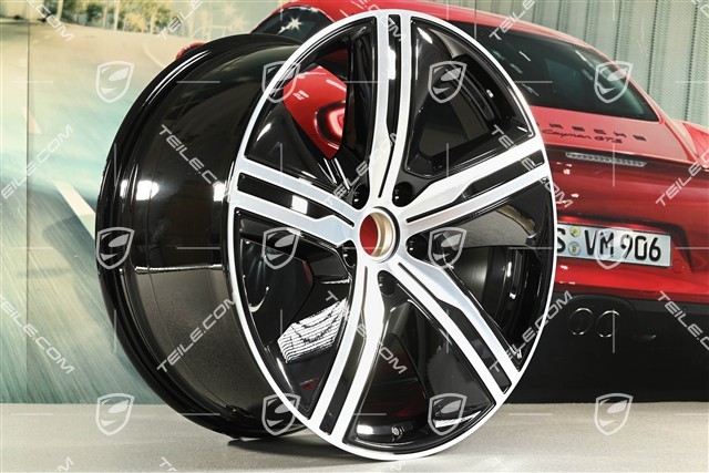22" felga Macan Exclusive Design, 11J x 22 ET47, czarny wysoki połysk, prawa