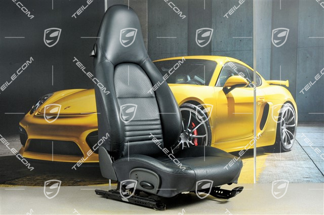 Fotel, regulowane manualnie, skóra/skóropodobne, granatowy, R