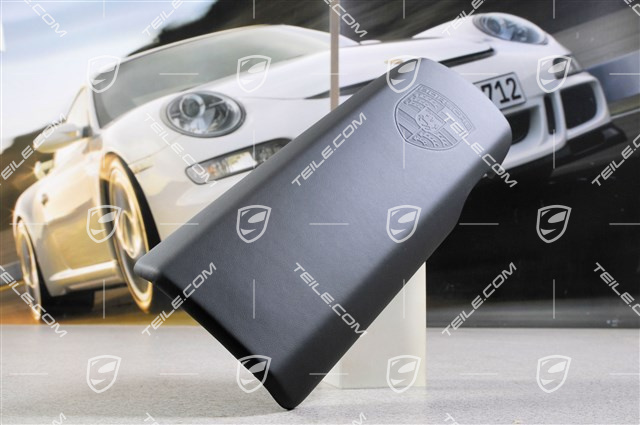 Pokrywa schowka z herbem Porsche, czarna Pokrywa schowka z herbem Porsche, czarna