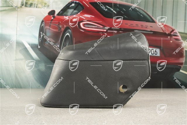 Rear seat cushion pad, Leather, Black, L