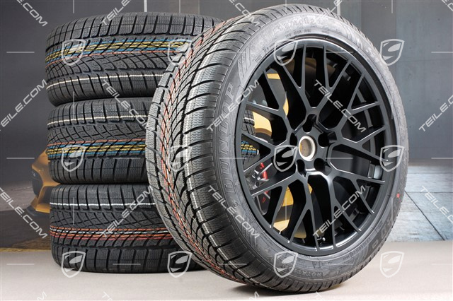 20" Koła zimowe komplet, RS SPYDER, felgi 9J x 20 ET26 + 10J x 20 ET19 + opony zimowe Dunlop SP Winter Sport 4D 265/45 R20 + 295/40 R20, czarny półmat, z czujnikami ciśnienia
