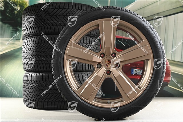 22" Koła zimowe, komplet, Cayenne Exclusive Design Sport, felgi 10J x 22 ET48 +11,5J x 22 ET61 + NOWE opony zimowe Pirelli 285/40 R22 + 315/35 R22, Neodyme