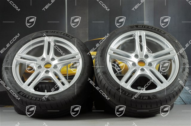 20-inch Panamera Turbo summer wheel set, rims 9,5J x 20 ET71 + 11,5J x 20 ET68 + Michelin summer tires 275/40 ZR20 + 315/35 ZR20, with TPM