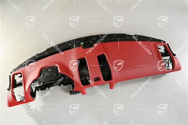 Schalttafelverkleidung / Armaturenbrett, Oberteil, Leder, Carrerarot