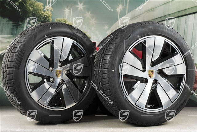 19" Taycan S Winterräder Satz, Felgen 8J x 19 ET50 + 10J x 19 ET47 + NEUE Pirelli Winterreifen 225/55 R19 + 275/45 R19