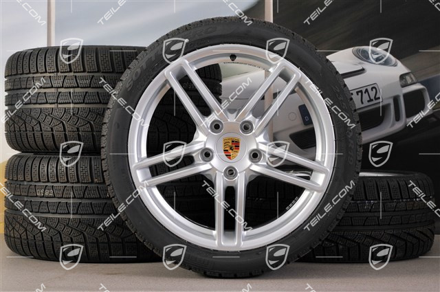 19" Winterräder Satz Carrera, Felgen 8,5J x 19 ET54 + 11J x 19 ET48 + Pirelli Winterreifen 235/40 R19 + 295/35 R19, ohne RDK-Sensoren