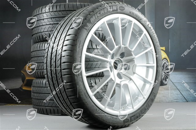 21" Komplet kół letnich, Cayenne SportPlus, felgi 10J x 21 ET50 + 10J x 21 ET45 + NOWE opony letnie Michelin 295/35 R21, z czujnikami ciśnienia