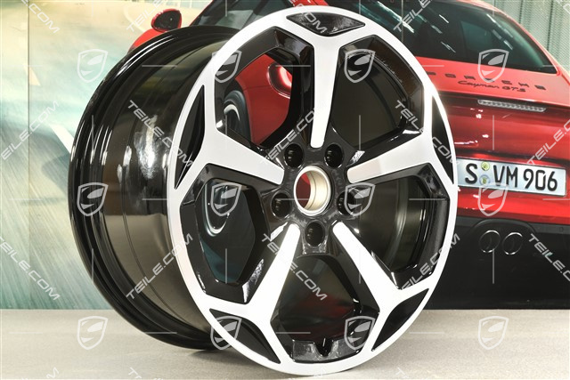 20" Felge Offroad Design, 11J x 20 ET60, schwarz hochglanz mit glanzgedrehter Stirnfläche