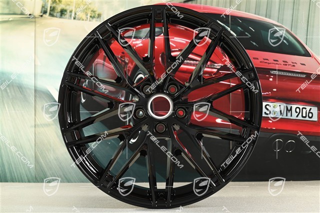 22-inch Macan RS Spyder Design wheel rim, 9J x 22 ET29, black high gloss