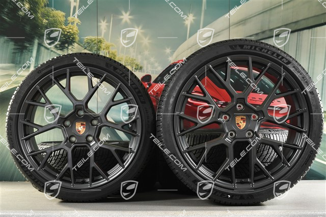 20"+21" RS Spyder Design Winterrädersatz, Felgen 8,5J x 20 ET50 + 11J x 21 ET82 + Michelin Winterreifen 245/35 R20 + 305/30 R21, mit RDK-Sensoren, Antrazitgrau