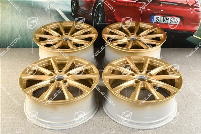 19-inch Boxster S wheel rim set, 8J x 19 ET57 + 10J x 19 ET45, aurum satin matt