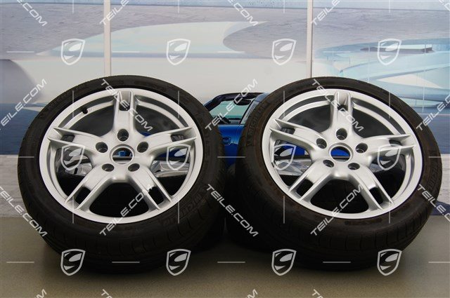 18" Komplet kół letnich Boxster S, felgi 8J x 18 x ET 57 + 9J x 18 x ET 43 + opony letnie Michelin PilotSport 235/40 R18 + 265/40 R18