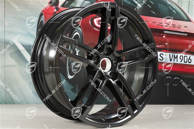 19" Felge, Turbo, 8J x 19 ET21, schwarz hochglänzend