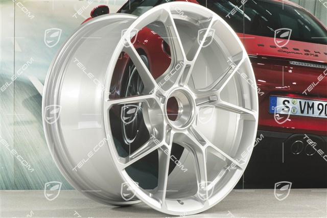 20"+21" GT3 Felgen Satz, 9,5J x 20 ET46 + 12J x 21 ET45, in Brilliant Silber