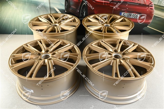 21-inch wheel rim set Panamera Exclusive, 9,5J x 21 ET71 + 11,5J x 21 ET69, Aurum