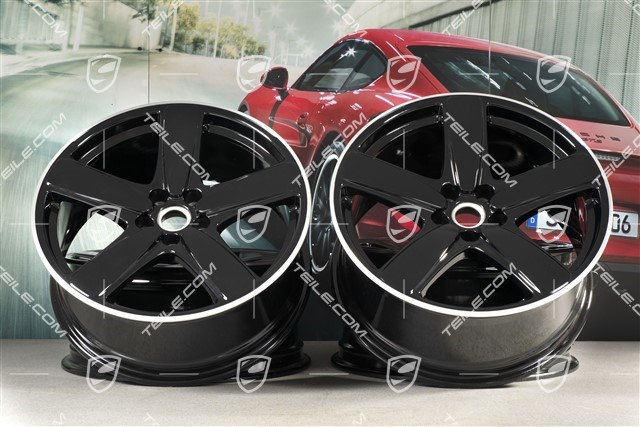 19" Felgensatz Macan SportClassic, 8J x 19 ET21 + 9J x 19 ET21, schwarz hochglanz