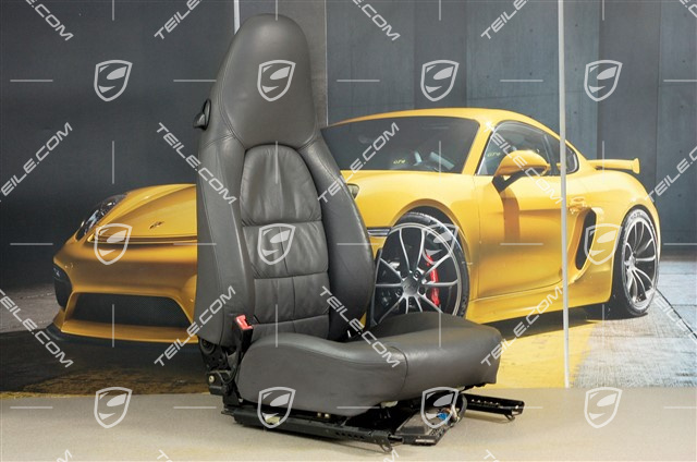 Sitz, el. einstellbar, Heizung, Leder, Spacegrau, Raffleder, L